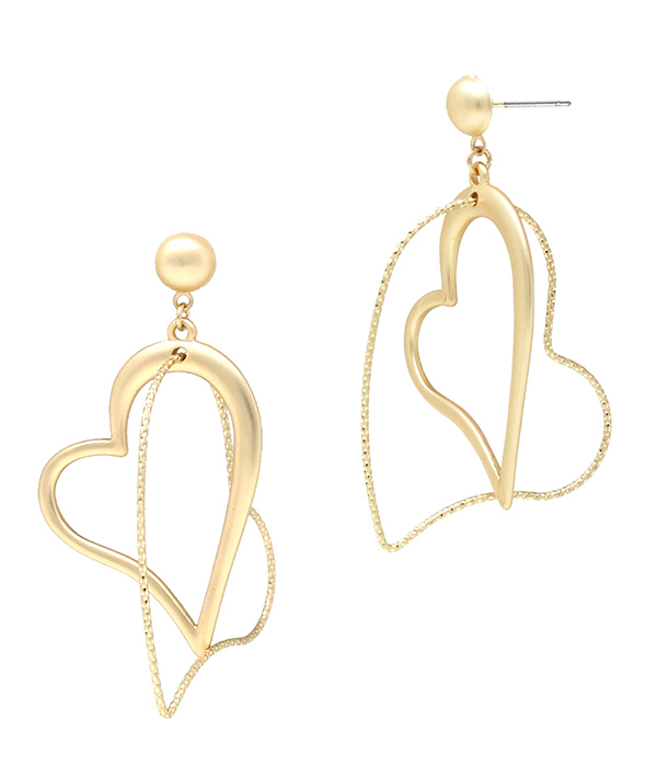 DOUBLE HEART DANGLE EARRING