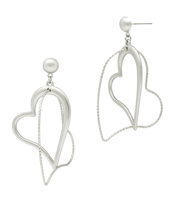 DOUBLE HEART DANGLE EARRING