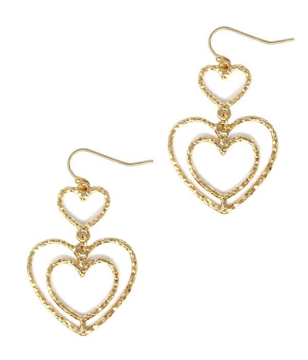 TRIPLE HEART DROP EARRING