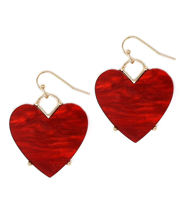 VALENTINE THEME RED HEART EARRING