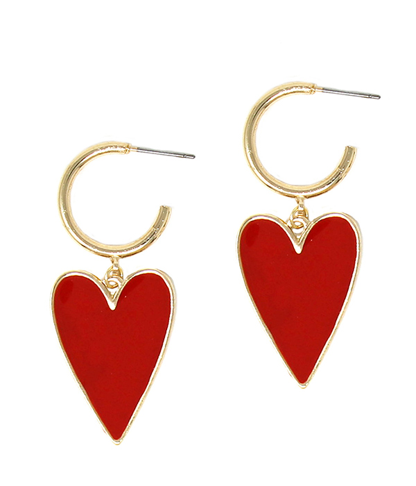 VALENTINE THEME RED HEART EARRING