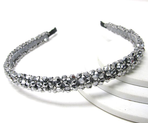 Multi glass bead deco headband