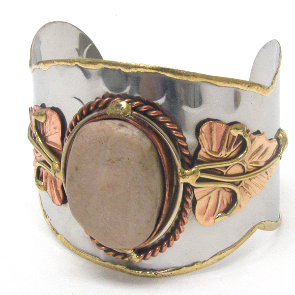 Handmade metal art bangle bracelet - 100% brass