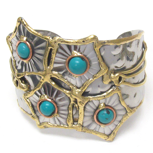 Handmade metal art bangle bracelet - 100% brass