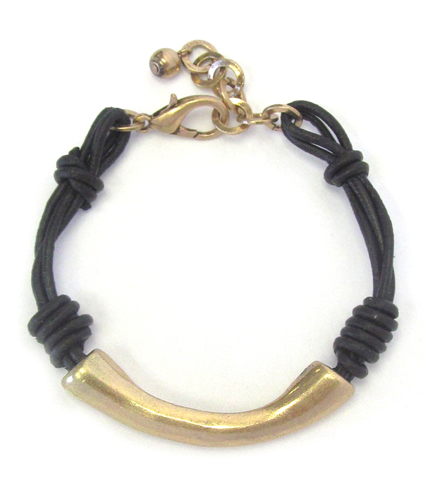 Metal tube and cord bracelet