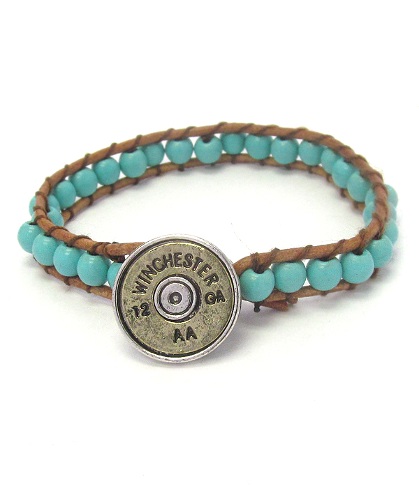 Bullet and turquoise bracelet