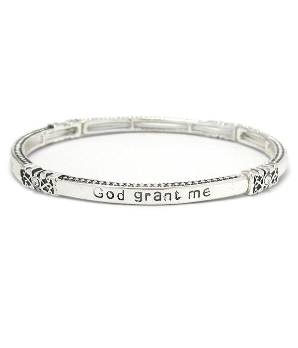 RELIGIOUS INSPIRATION MESSAGE STACKABLE STRETCH BRACELET - SERENITY PRAYER