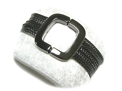 Belt shape brass metal stretch bracelet