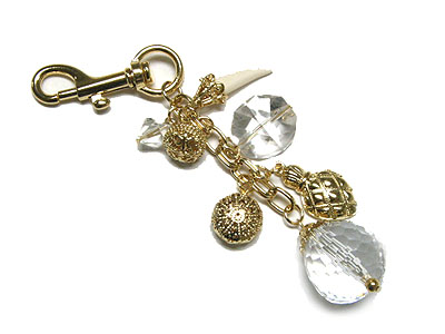 Fashion metal handbag charm or key chain