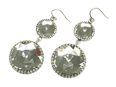 Big round epoxy stone drop earring