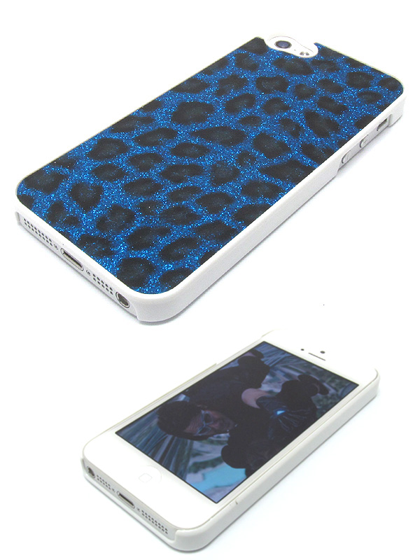 Leopard pattern glittering cellphone case - hard case for iphone 5