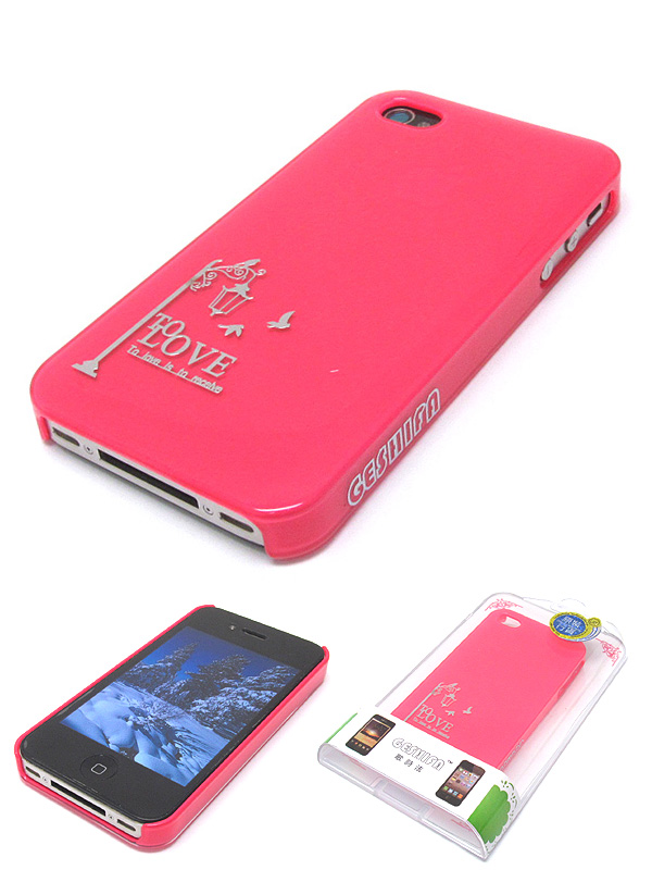 Love theme cellphone case - scratch off hard case for iphone 4 - 4s