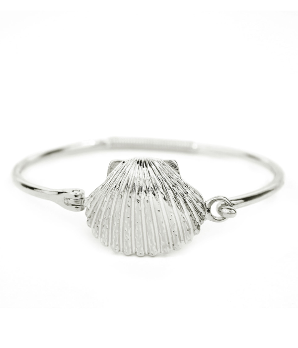 Shell wire bangle bracelet