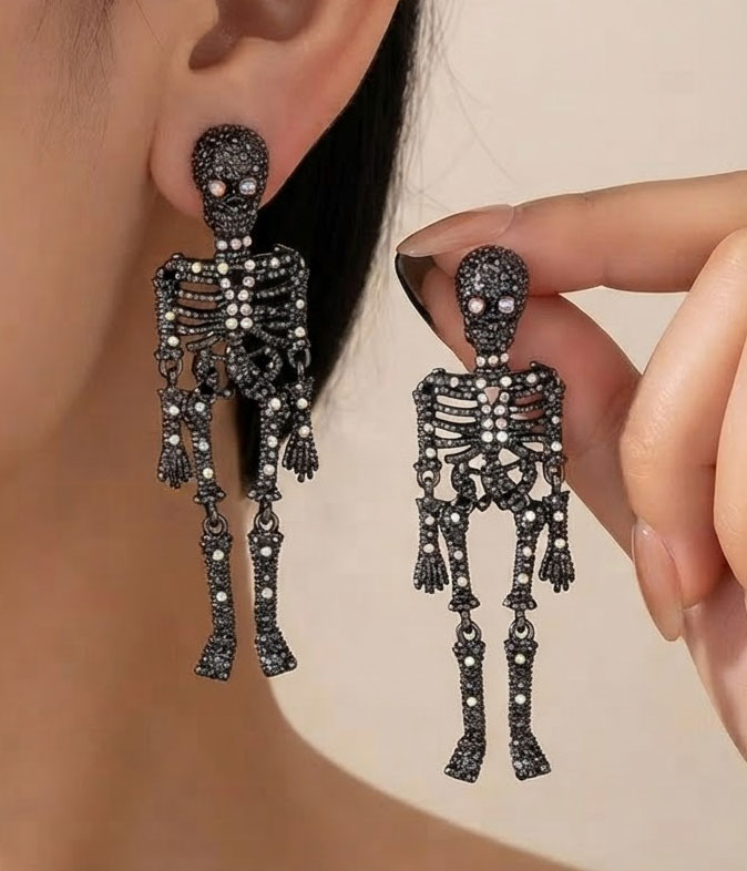 Halloween skeleton earring