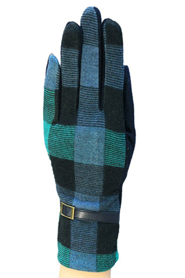 Color plaid fashion touchphone gloves - a pair