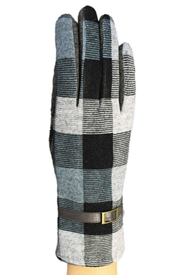 Color plaid fashion touchphone gloves - a pair