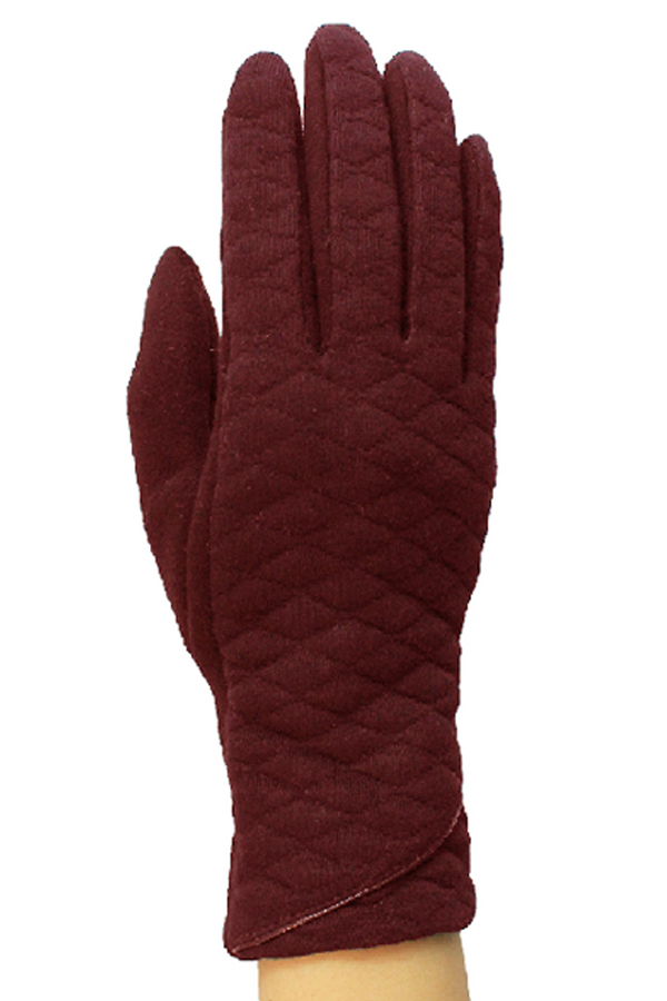 Quilt with piping fashion touchphone gloves - apair