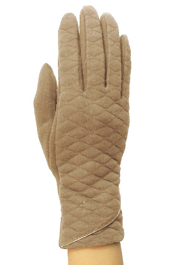 Quilt with piping fashion touchphone gloves - apair