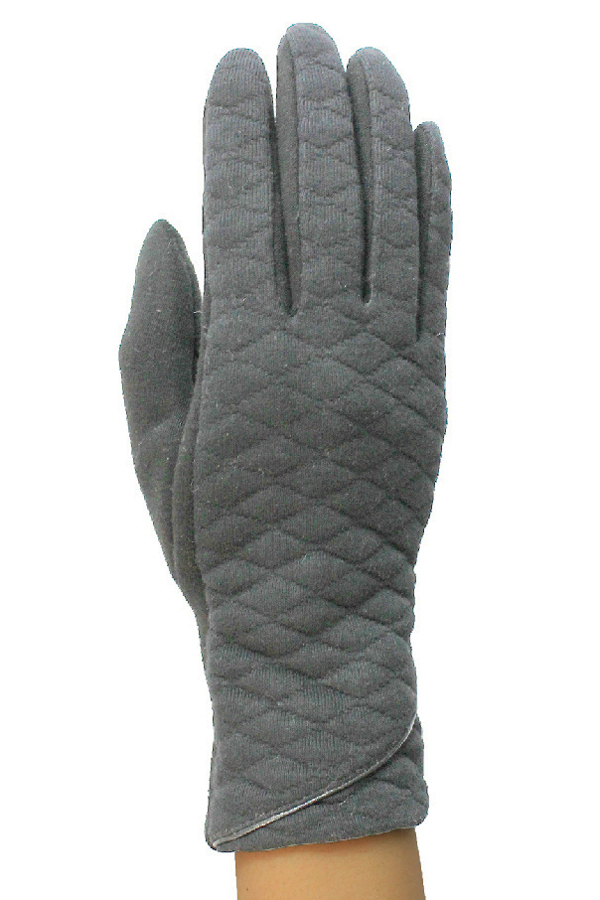 Quilt with piping fashion touchphone gloves - apair