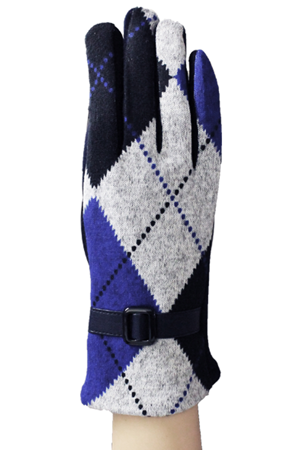Diamond pattern fashion touchphone gloves - a pair