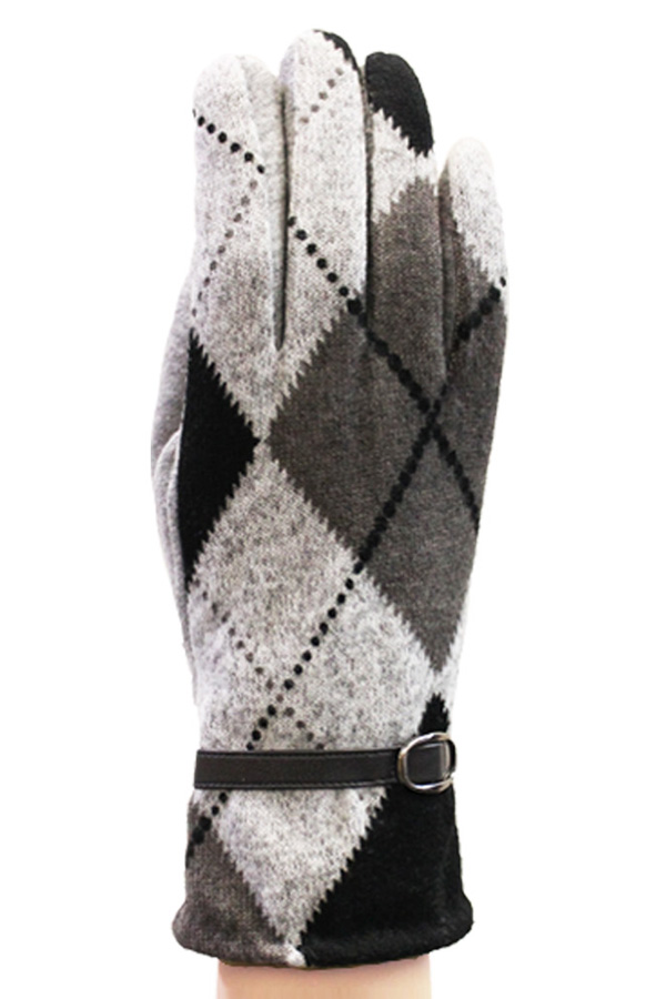 Diamond pattern fashion touchphone gloves - a pair