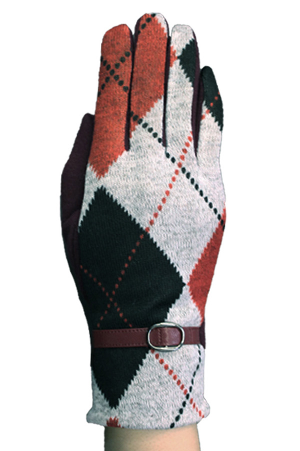 Diamond pattern fashion touchphone gloves - a pair