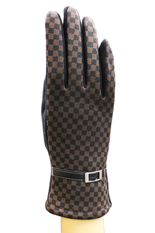 Window checker fashion touchphone gloves - a pair