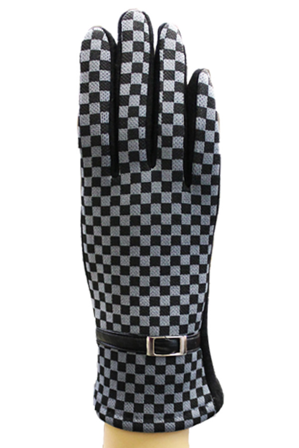 Window checker fashion touchphone gloves - a pair