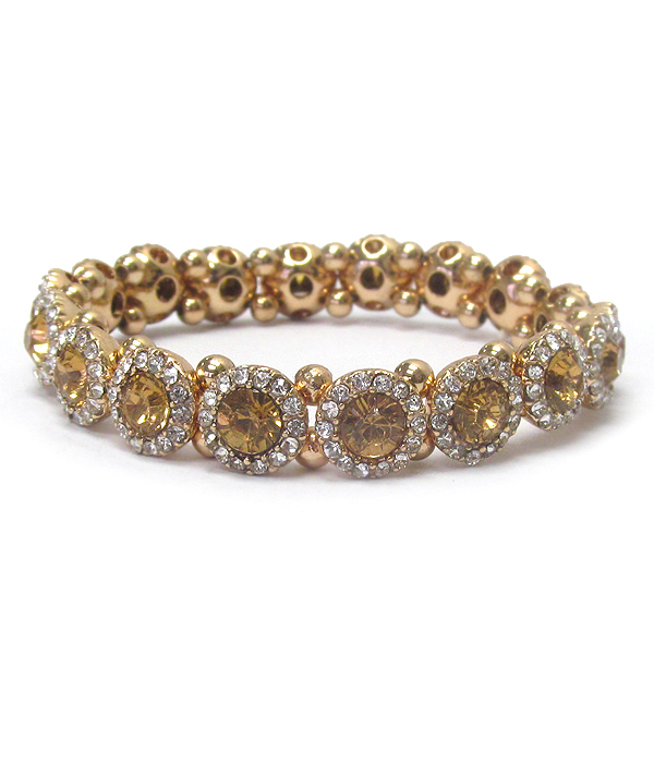 Multi facet glass and crystal stretch bracelet