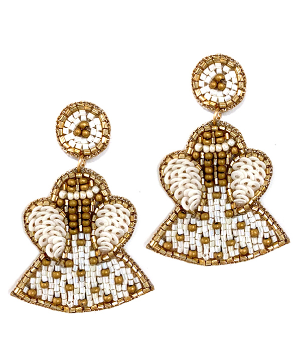 Hamdmade multi seedbead earring - angel