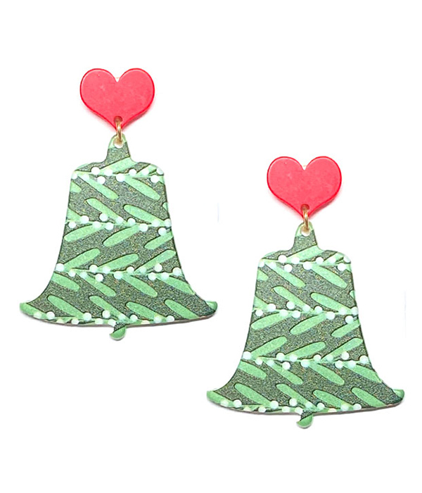 ART WORK 3D PRINTING POLYMER CLAY EARRING - BELL