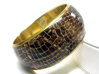 Snake skin metal bangle
