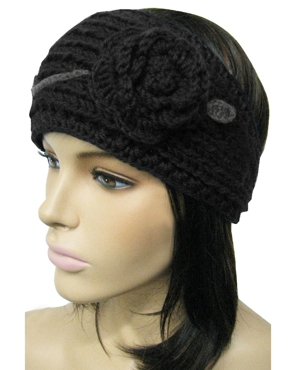 Button stem flower headwrap