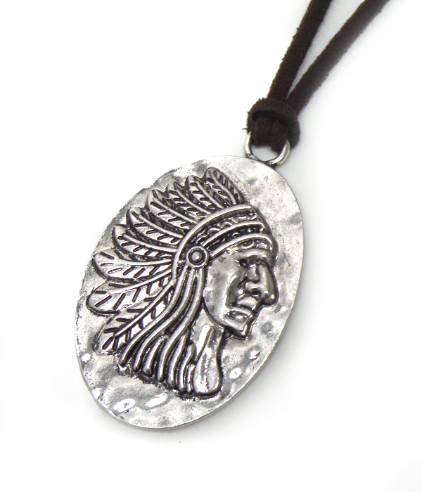 Hammered metal indian necklace