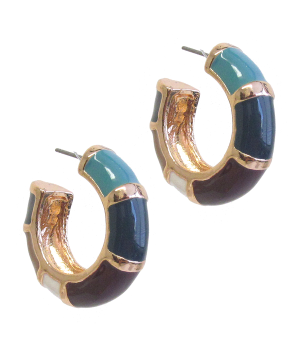 ENAMEL PAINT HOOP EARRING