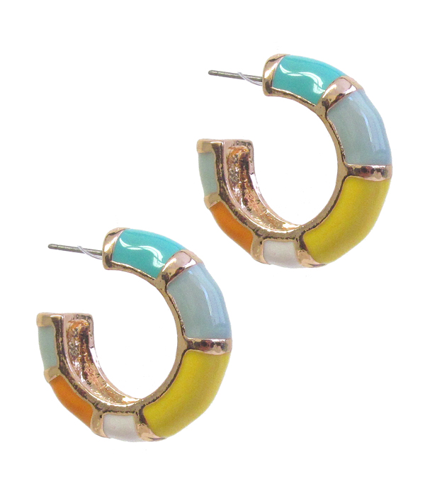 ENAMEL PAINT HOOP EARRING