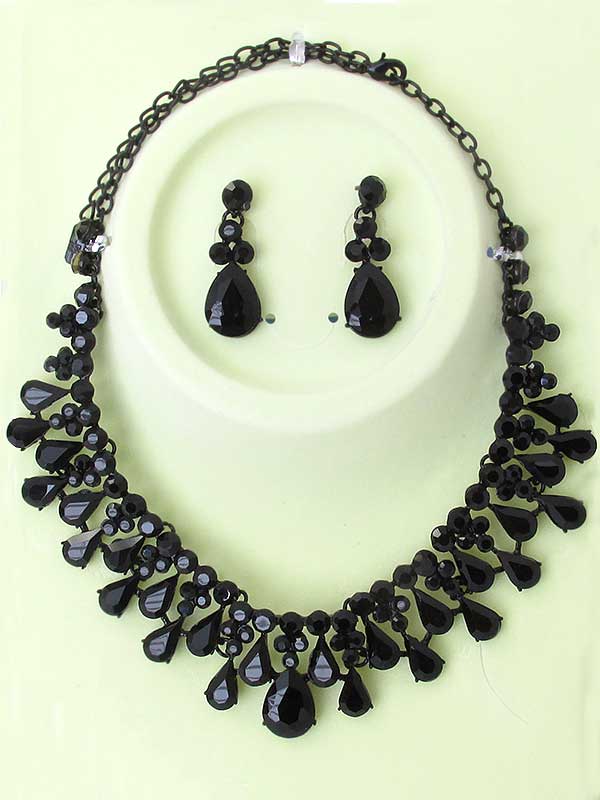 Luxury class victorian style and australian crystal party necklace set