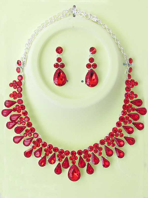 Luxury class victorian style and australian crystal party necklace set
