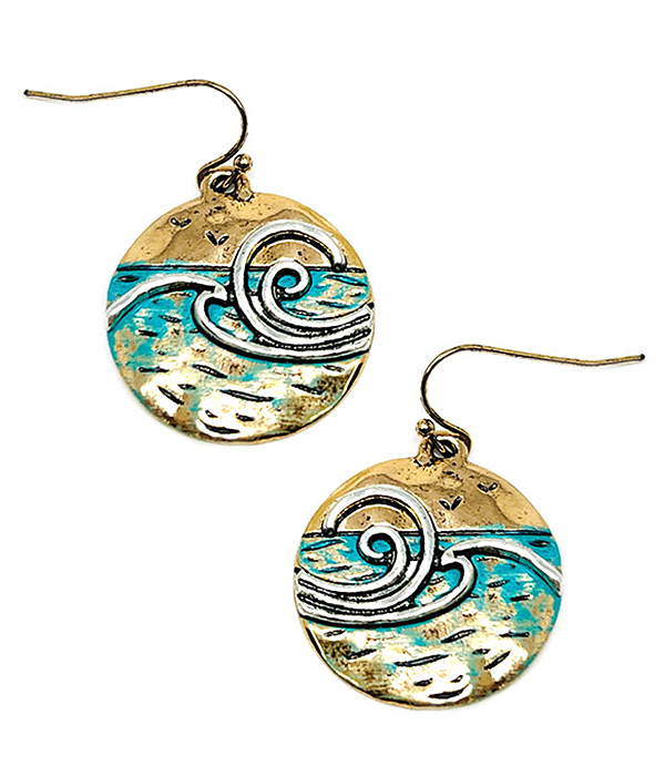 Ocean and wave earring