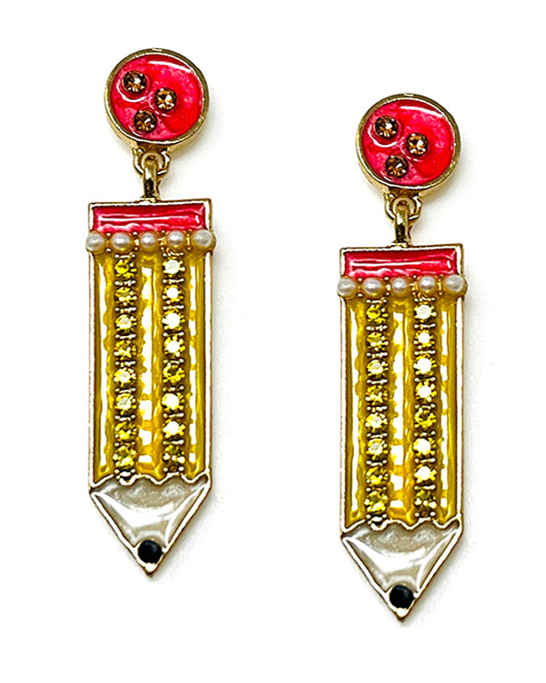 SCHOOL THEME PENCIL EARRING