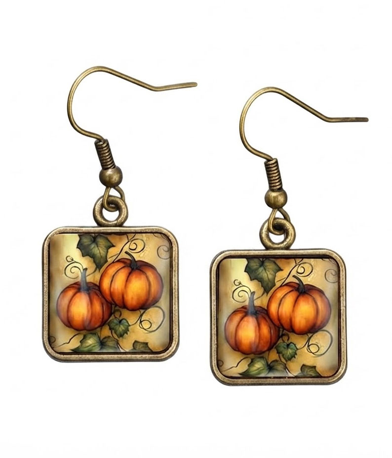Autume pumpkin earring