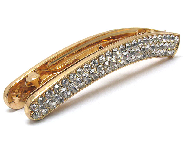 Crystal deco long banana pin