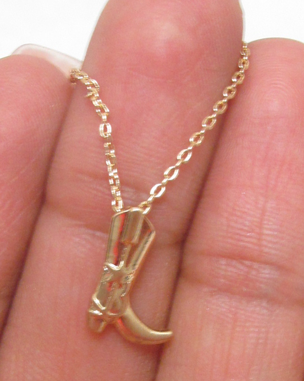 Western boot mini pendant necklace