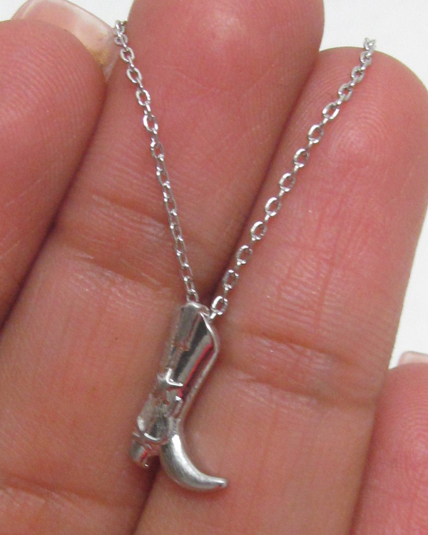 Western boot mini pendant necklace