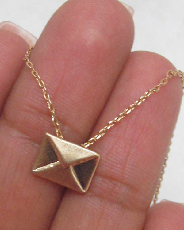 Letter envelope mini pendant necklace