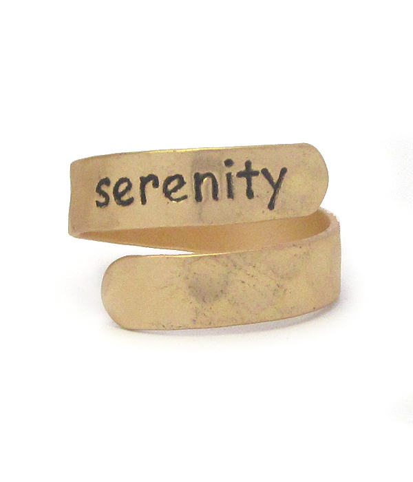 Religious inspiration swirl ring - serenity