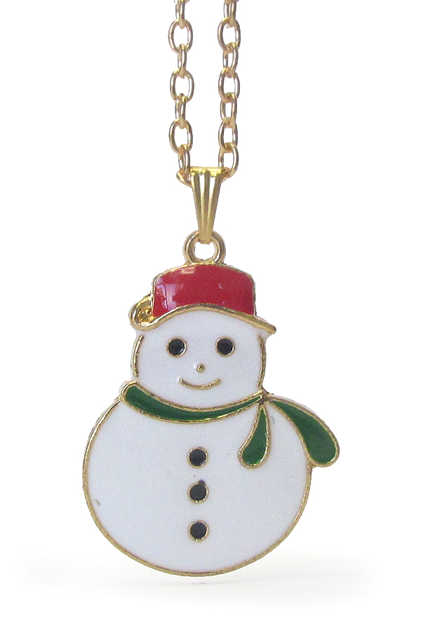 Christmas theme pendant necklace - snowman