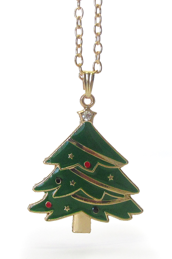 Christmas theme pendant necklace - tree