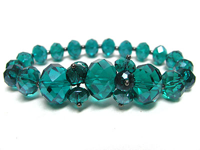 Facet glass stone beads stretch bracelet