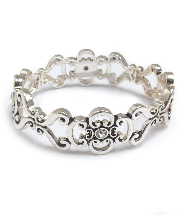 Crystal flower stretch bracelet